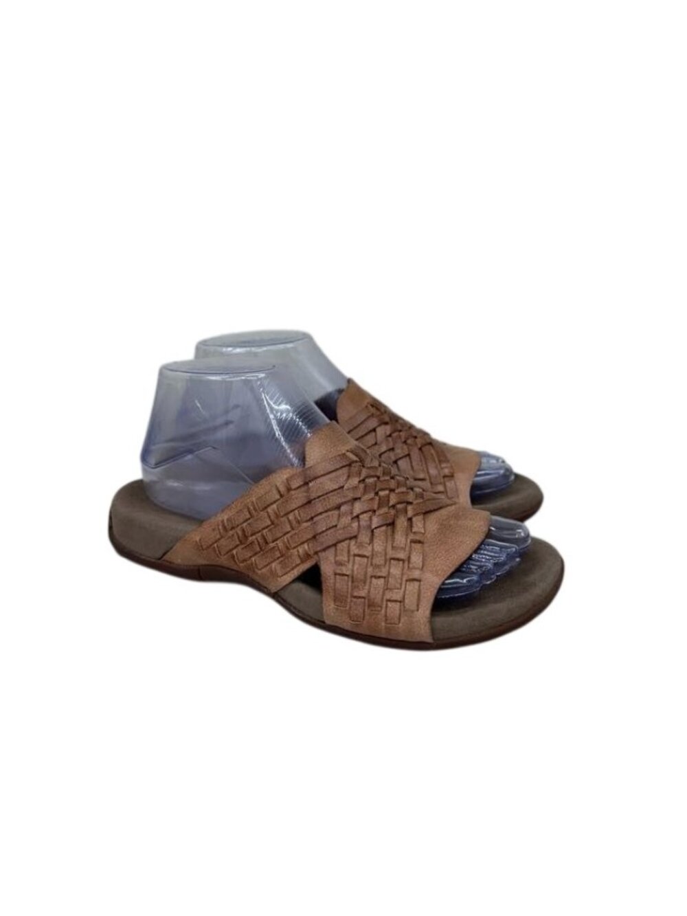 Taos Guru Slide Sandals Honey Slip On Woven Leather Earthy Crunchy Womens size 7